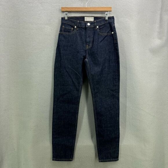 Everlane Womens Dark Wash Blue High Rise Tapered Jeans Size 28 - Picture 1 of 10